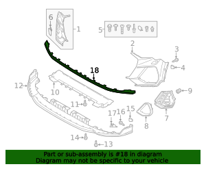 [AES22-Q3S19-038S] Q3 19 FRONT BUMPER STRIPE/S-LINE/SILVER 83A 853 643 1RR 83A8536431RR 83A 853 643 1RR